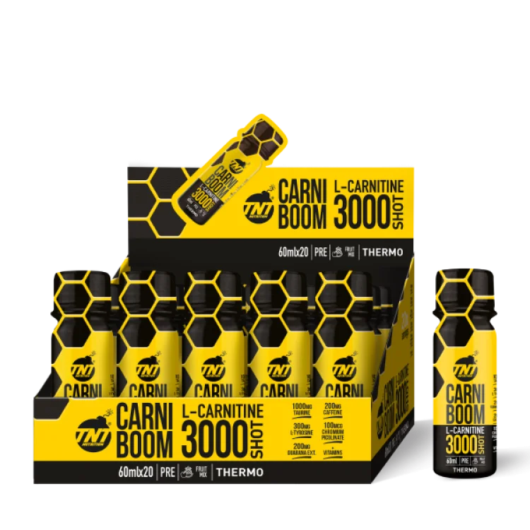 TNT NUTRITION CARNIBOOM 20'LI SHOT L-CARNITINE 3000MG CAFFEINE YEŞILÇAY C VITAMINI FORM DIYET - KARIŞIK MEYVE