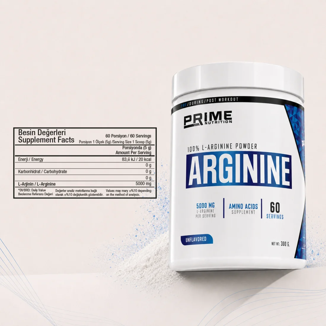 PRİME NUTRİTİON L-ARGİNİNE 300 GR