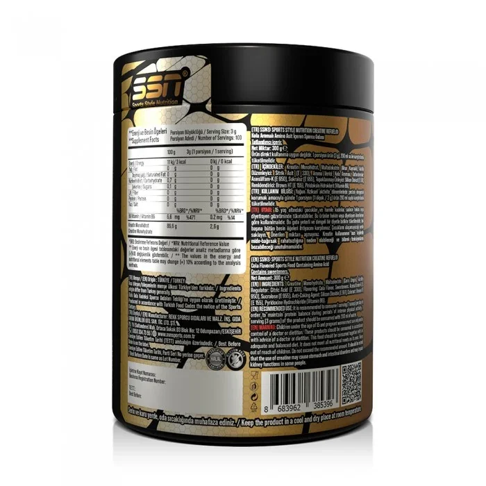 SSN SPORTS STYLE NUTRITION CREATINE REFUEL 300 GR KOLA AROMALI