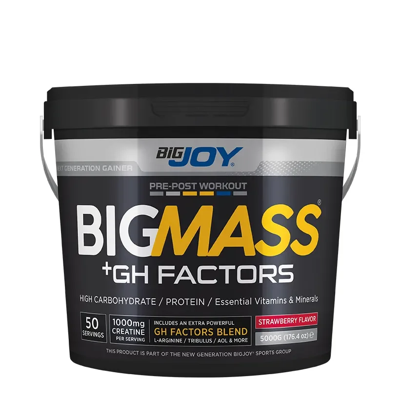 BIGJOY BIGMASS GAINER GH FACTORS ÇILEK AROMALI 5000G