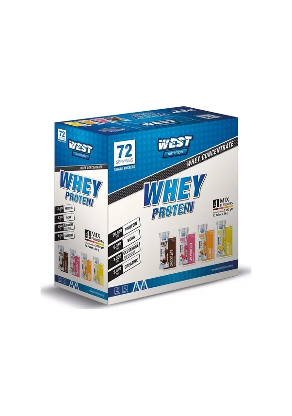 WEST NUTRITION WHEY PROTEIN TOZU 2592 GR MİX FLAVORS 72 SERVIS ŞASE