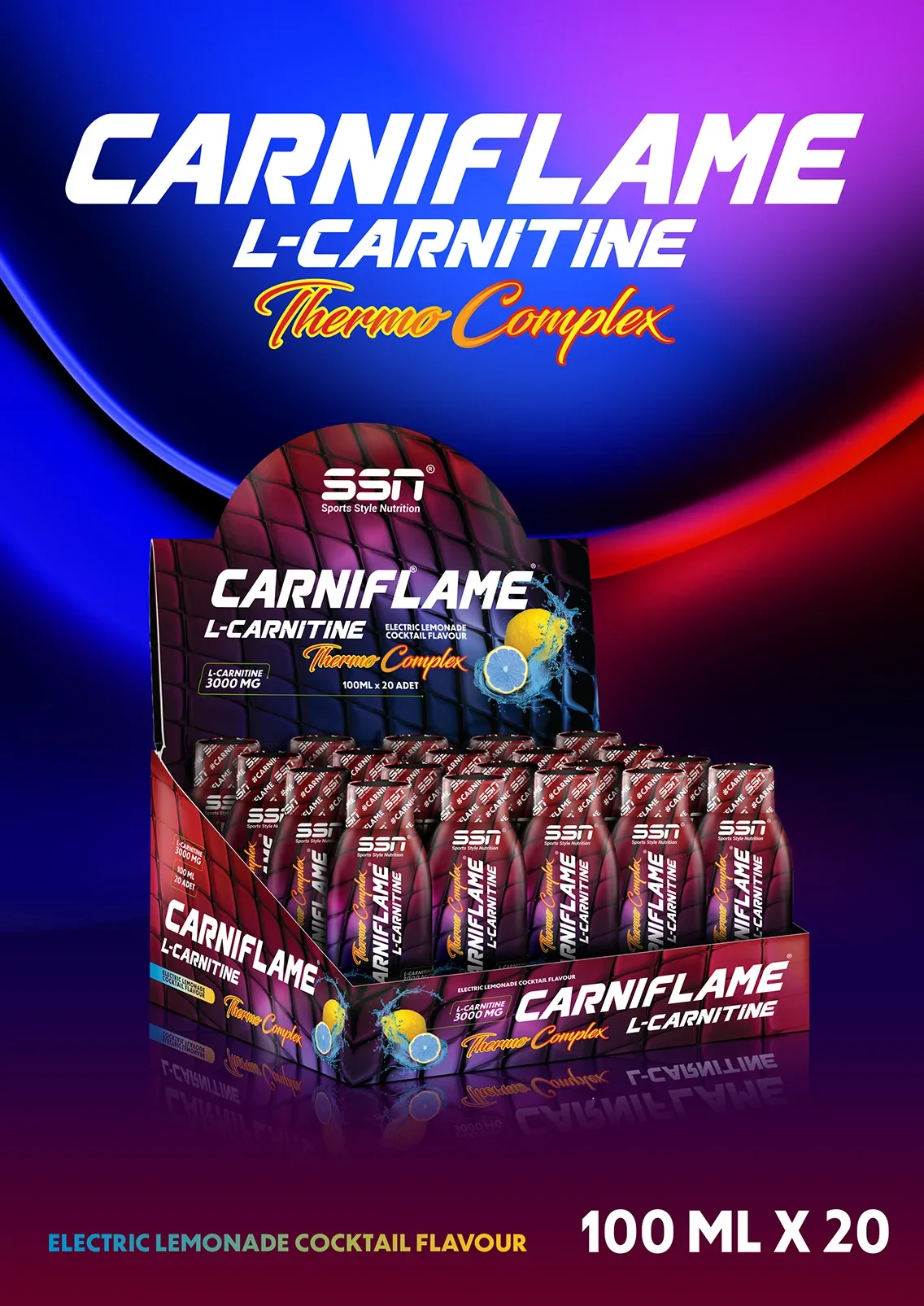 SSN SPORTS STYLE NUTRITION CARNIFLAME 3000 MG 20 SHOT (ELEKTRIK LİMON) L KARNITIN