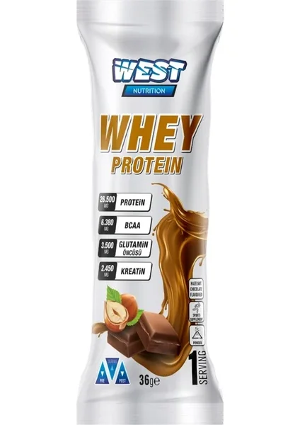 WHEY PROTEIN TOZU FINDIK & ÇİKOLATA AROMALI 36 GR TEK KULLANIMLIK