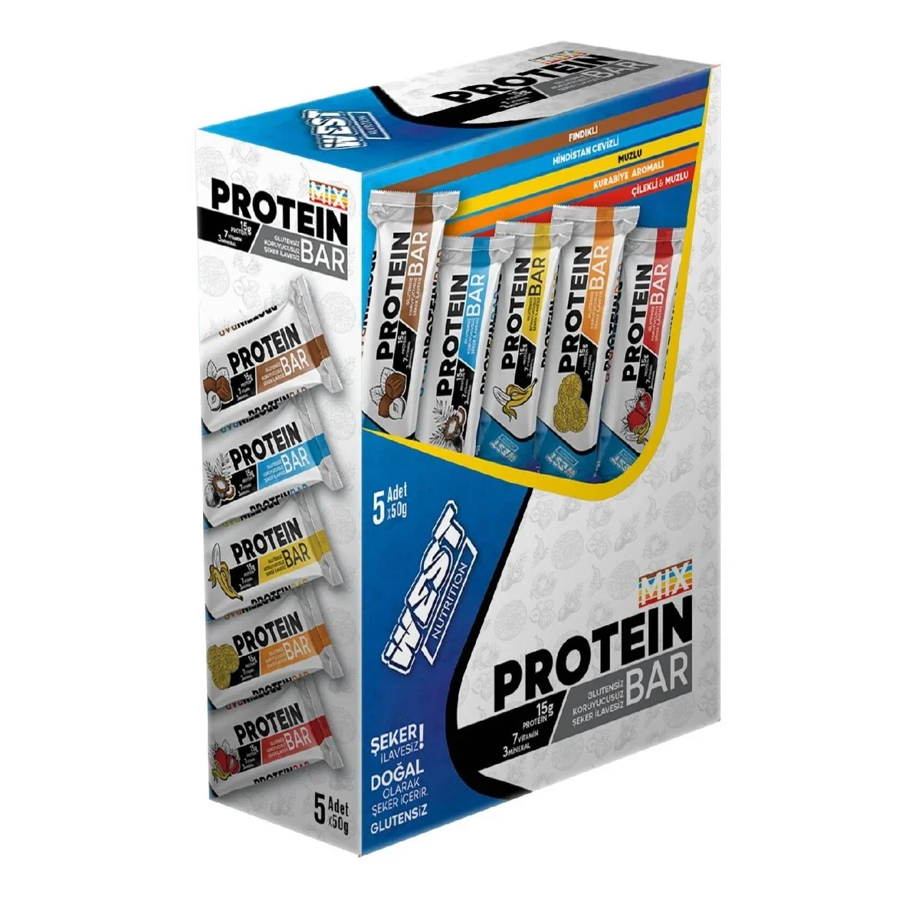 WEST NUTRITION 5li Protein Bar 5 adet x 50 gram karışık