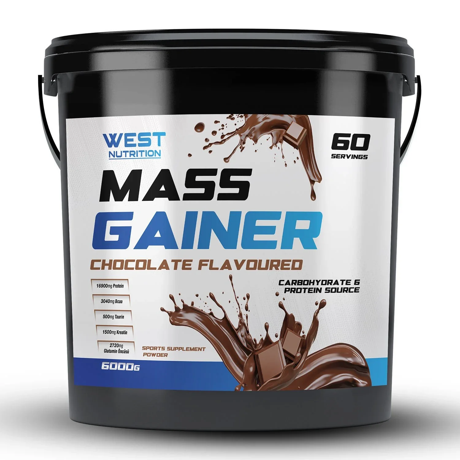 Mass Gainer Karbonhidrat Tozu 6000 gr çikolatalı 60 Servis