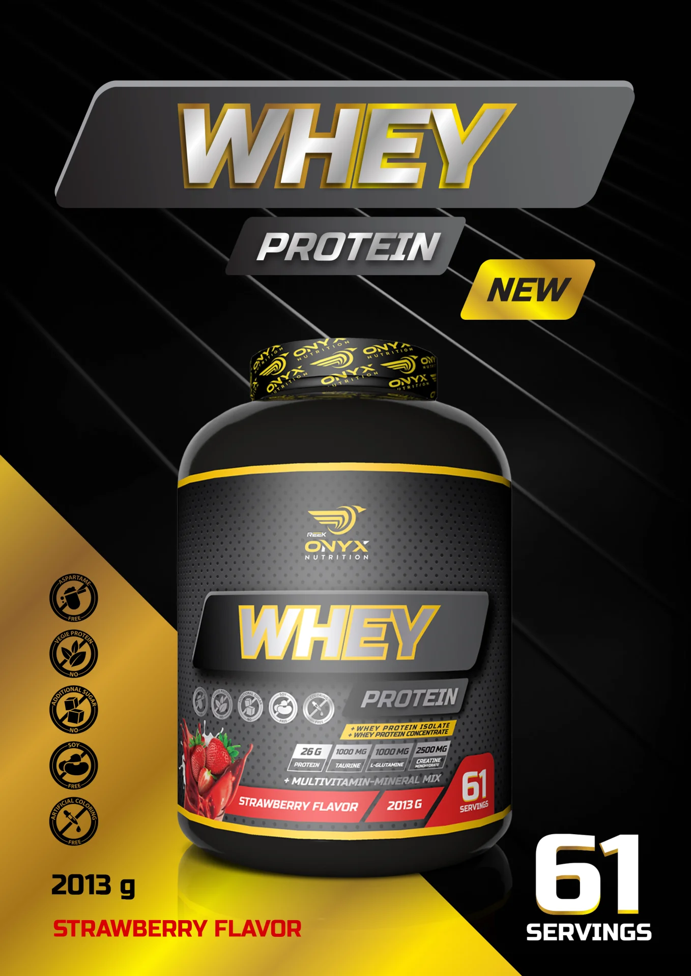 ONYX %100 WHEY PROTEIN TOZU 2013 GR ÇİLEK AROMALI